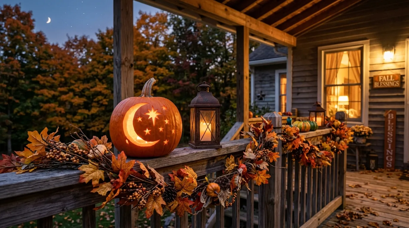 Use drilled dot patterns for a cleaner modern glow inspiration for a Halloween porch display.
